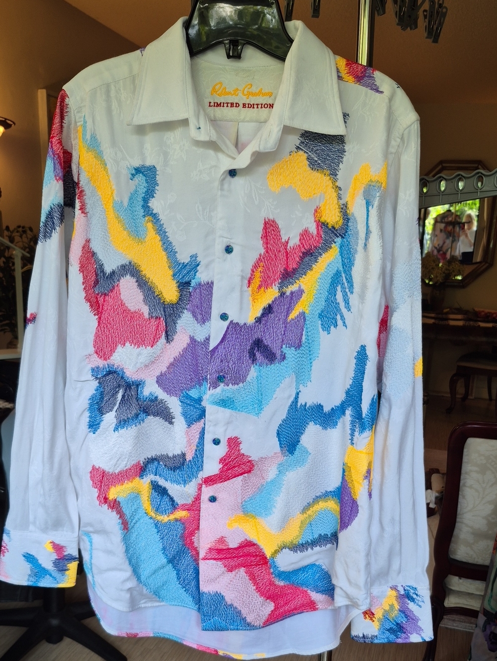 Robert Graham Limited Edition FireBirds Embroidered Men's Shirt size S